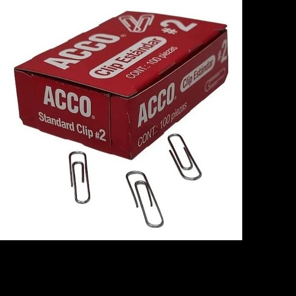 CLIPS ESTANDAR 2 ACCO CAJA C100 PZ. P1660 E.10 C.100